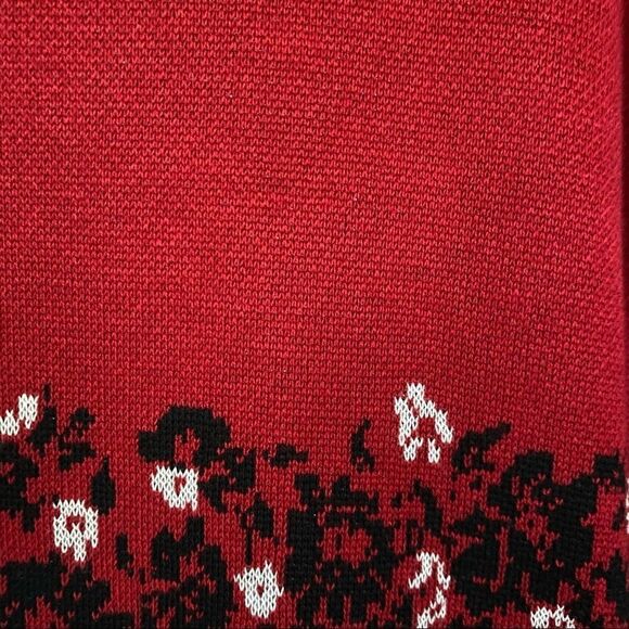 Taylor Women’s Sz L Scoop Neck Floral Fit & Flare Sweater Dress - Picture 8 of 14